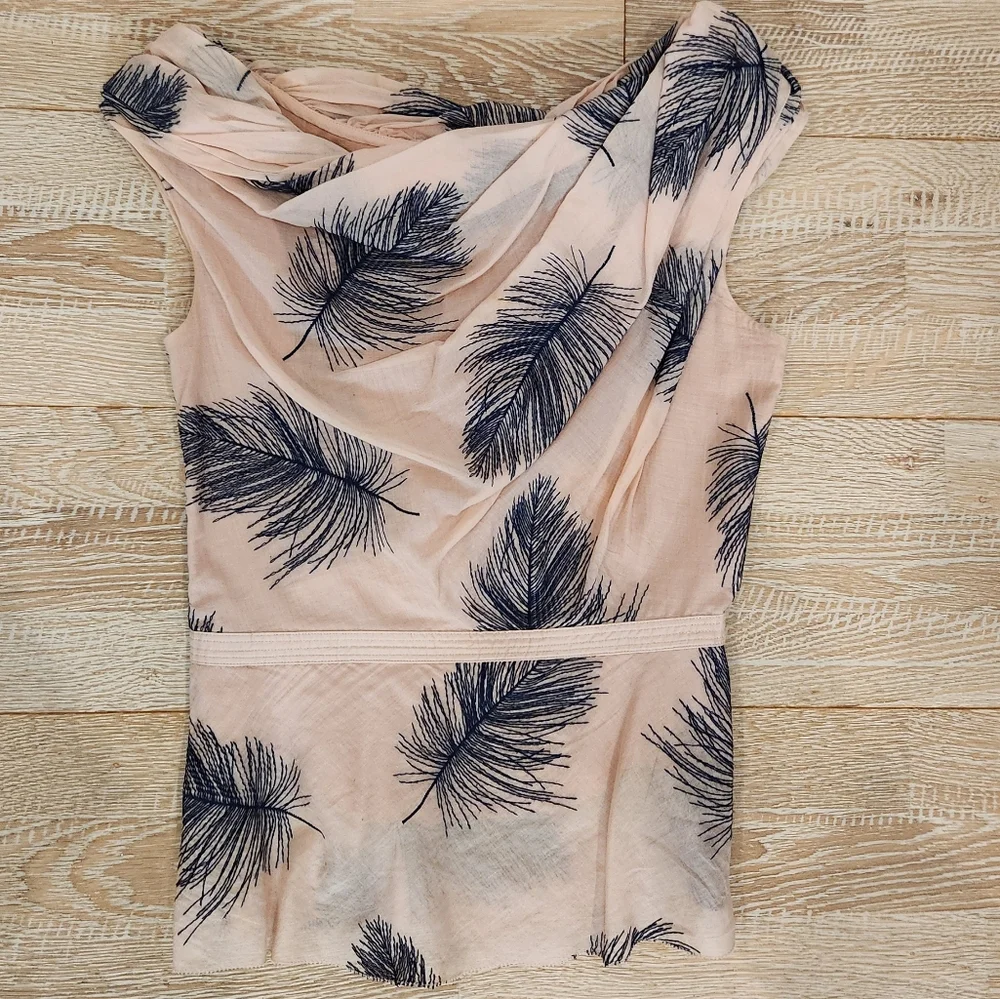 Byron Lars Feather Print Top - Picture 2 of 4